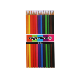 Colortime Kleurpotloden - 1 Doos, 12 Stuk, L: 17,45 cm, 3 mm, Diverse Kleuren